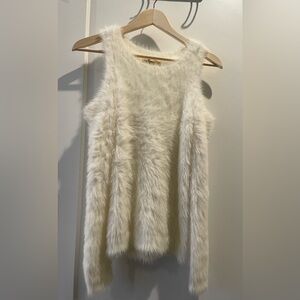 Hollister Soft White Faux Fur Top